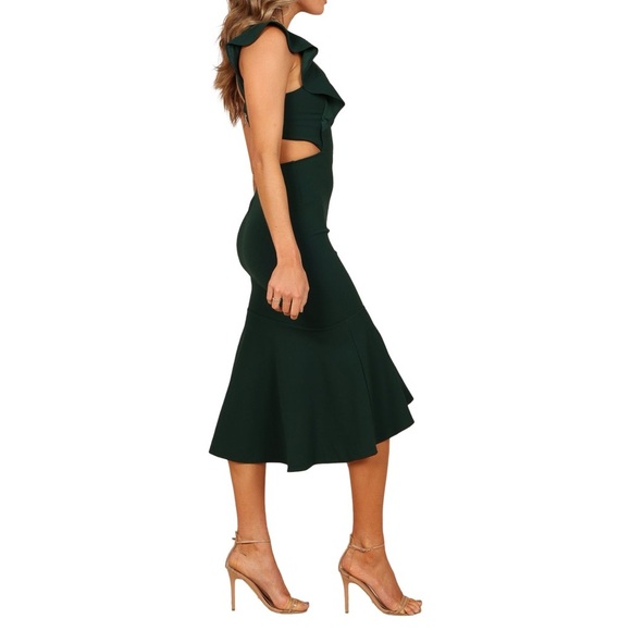 Petal & Pup Yvonne Emerald Green Hi Low Cut Out Midi Dress S - Picture 6 of 16